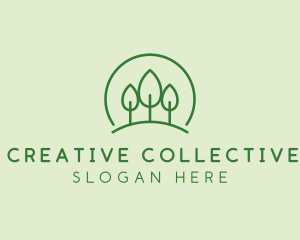 Green Forest Tree Hill logo design