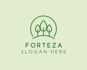 Green Forest Tree Hill logo design