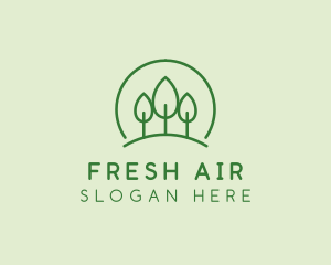 Green Forest Tree Hill logo design