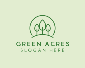 Green Forest Tree Hill logo design