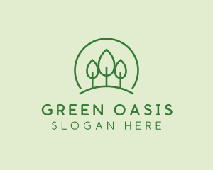 Green Forest Tree Hill logo design