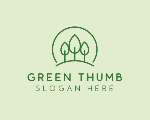 Green Forest Tree Hill logo design