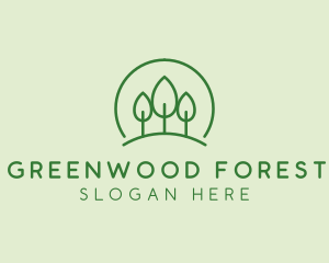 Green Forest Tree Hill logo design