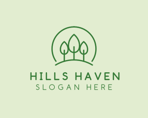 Green Forest Tree Hill logo design