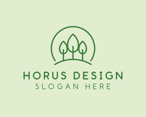 Green Forest Tree Hill logo design