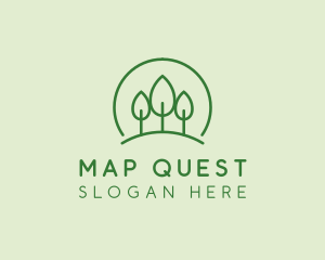 Green Forest Tree Hill logo design