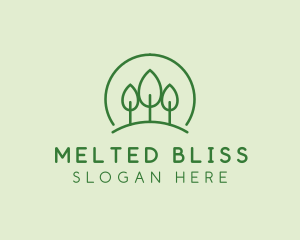 Green Forest Tree Hill logo design