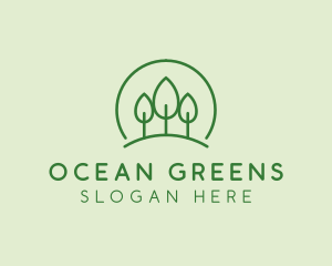 Green Forest Tree Hill logo design