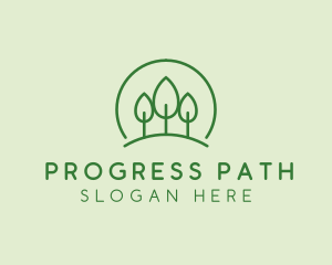 Green Forest Tree Hill logo design