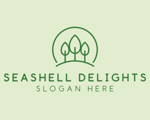 Green Forest Tree Hill logo design