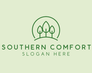 Green Forest Tree Hill logo design