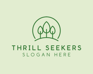 Green Forest Tree Hill logo design