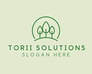 Green Forest Tree Hill logo design