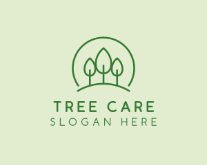 Green Forest Tree Hill logo design