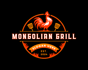 Chicken Rooster Grill logo design