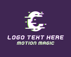 Animation - Animation Glitch Letter C logo design