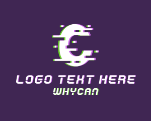 Cyberspace - Animation Glitch Letter C logo design
