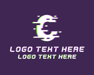 Technology - Animation Glitch Letter C logo design