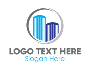 Land - Modern Building Ring logo design