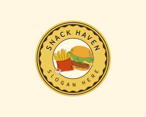 Burger Fries Snack logo design