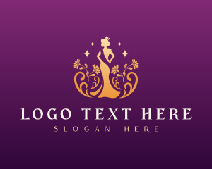 Lady - Floral Beauty Queen Pageant logo design