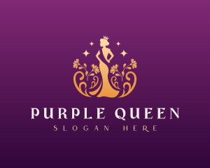 Floral Beauty Queen Pageant logo design