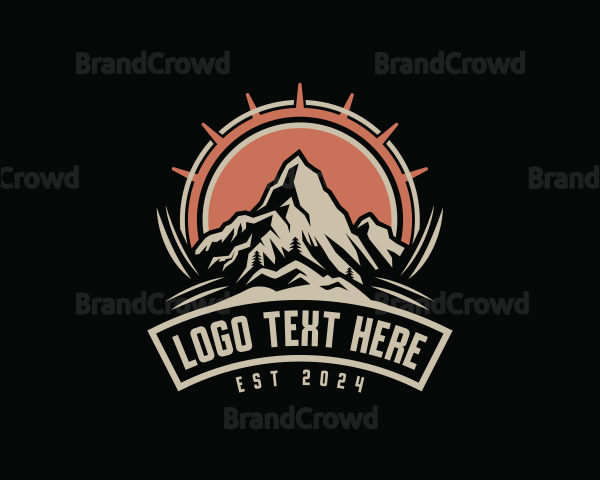 Hiking Mountain Adventure Logo