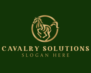 Cavalry - Wild Stallion Horse logo design