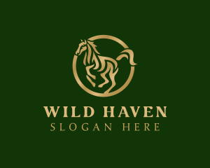 Wild Stallion Horse logo design