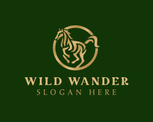 Wild Stallion Horse logo design