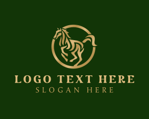 Cavalry - Wild Stallion Horse logo design