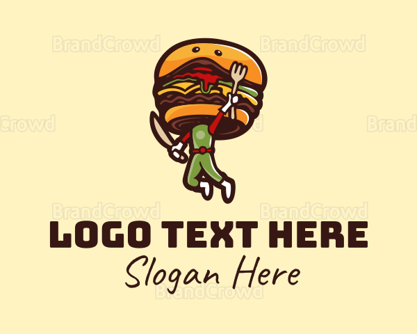 Burger Hero Mascot Logo
