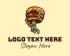 Caterer - Burger Hero Mascot logo design