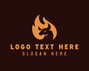 Meat - Flaming Barbecue Grill logo design