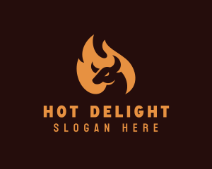 Flaming Barbecue Grill  logo design