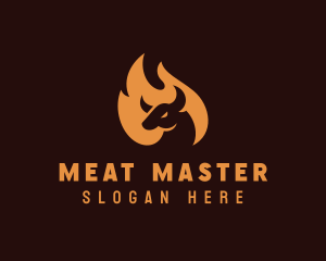 Flaming Barbecue Grill  logo design