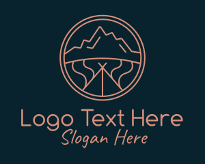 Tent - Minimalist Mountaineer Nature logo design