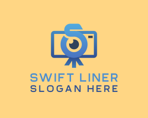 Vlog Camera Letter S logo design