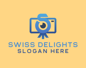 Vlog Camera Letter S logo design