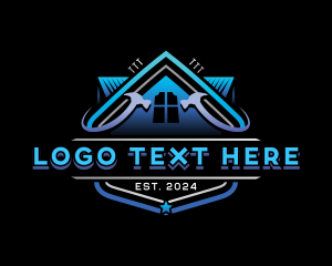 Roof Remodeling Hammer Logo