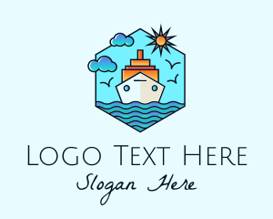 Cruise - Ocean Cruise Ship Vacation logo design