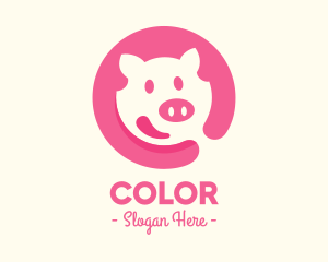 Character - Pink Pig Pork logo design