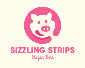 Bacon - Pink Pig Pork logo design