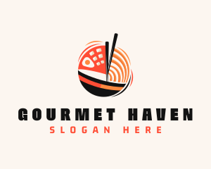 Ramen Noodles Asian logo design