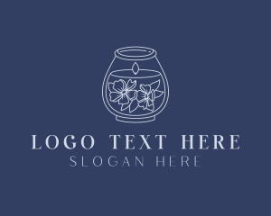 Handmade - Container Flower Candle logo design