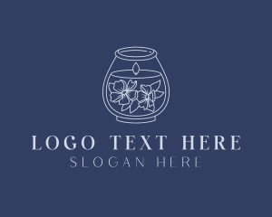 Interior Design - Container Flower Candle logo design