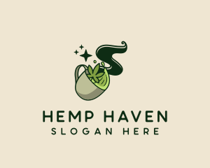 Weed Tea Drink logo design