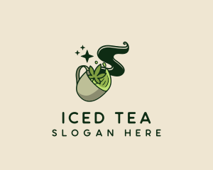 Weed Tea Drink logo design