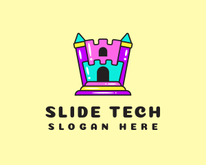 Slide - Colorful Kiddie Bounce Palace logo design