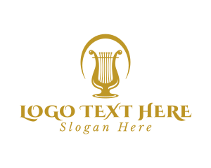 Classical - Elegant Harp Lyre Arch logo design